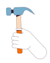 پیش‌نمایش فایل hand-holding-hammer-10342011 از پک پیمانکاران سازندگان