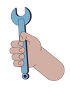 پیش‌نمایش فایل hand-holding-wrench-10342031 از پک پیمانکاران سازندگان