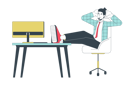پیش‌نمایش فایل male-office-worker-sitting-with-legs-on-table-10368035 از پک روند ترک کار آرام در محیط کار