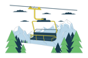 پیش‌نمایش فایل ski-lift-chair-in-forest-mountains-10460041 از پک ورزش‌های زمستانی