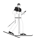 پیش‌نمایش فایل asian-young-adult-man-skier-using-ski-poles-10460222 از پک ورزش‌های زمستانی