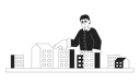 پیش‌نمایش فایل eyeglasses-man-pointing-apartment-building-unit-10471684 از پک مشاوران املاک
