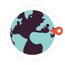 پیش‌نمایش فایل earth-globe-with-location-pin-10478448 از پک سفر بین‌المللی