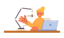 پیش‌نمایش فایل caucasian-woman-talking-microphone-stand-laptop-10519296 از پک تولیدکنندگان محتوا