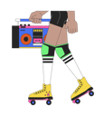 پیش‌نمایش فایل female-roller-skater-carrying-boombox-10516824 از پک افراد دهه ۱۹۸۰ نوستالژیک