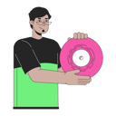 پیش‌نمایش فایل happy-arab-man-presenting-vinyl-record-10516816 از پک افراد دهه ۱۹۸۰ نوستالژیک