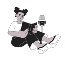 پیش‌نمایش فایل african-american-woman-reading-book-on-microphone-10519501 از پک تولیدکنندگان محتوا