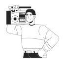 پیش‌نمایش فایل cool-korean-boy-holding-boombox-on-shoulder-10516864 از پک افراد دهه ۱۹۸۰ نوستالژیک