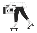 پیش‌نمایش فایل male-roller-skater-holding-boombox-2d-linear-cartoon-legs-close-up-10516854 از پک افراد دهه ۱۹۸۰ نوستالژیک