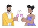 پیش‌نمایش فایل african-american-couple-clinking-glases-10617321 از پک زوج تاریخ ولنتاین