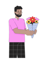 پیش‌نمایش فایل african-american-man-holding-bouquet-of-flower-10617302 از پک زوج تاریخ ولنتاین