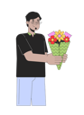 پیش‌نمایش فایل arab-man-gifting-bouquet-flowers-10617301 از پک زوج تاریخ ولنتاین