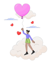 پیش‌نمایش فایل black-girl-flying-with-balloon-above-cloud-10617335 از پک زوج تاریخ ولنتاین