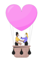 پیش‌نمایش فایل girlfriend-floating-on-hot-air-balloon-10617327 از پک زوج تاریخ ولنتاین