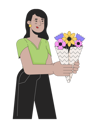 پیش‌نمایش فایل indian-young-adult-woman-giving-blooming-bouquet-10617300 از پک زوج تاریخ ولنتاین
