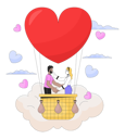 پیش‌نمایش فایل love-confession-in-hot-air-balloon-flight-10615201 از پک روز ولنتاین عاشقانه