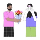 پیش‌نمایش فایل man-gifting-flower-bouquet-to-male-lover-male-10615237 از پک روز ولنتاین عاشقانه