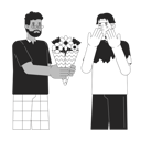 پیش‌نمایش فایل man-gifting-flower-bouquet-to-male-lover-male-10615276 از پک روز ولنتاین عاشقانه