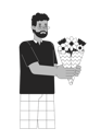 پیش‌نمایش فایل african-american-man-holding-bouquet-of-flowers-10617359 از پک زوج تاریخ ولنتاین