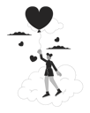 پیش‌نمایش فایل black-girl-flying-with-balloon-above-clouds-10617392 از پک زوج تاریخ ولنتاین
