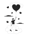 پیش‌نمایش فایل hispanic-man-flying-with-balloon-above-clouds-10617393 از پک زوج تاریخ ولنتاین