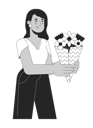 پیش‌نمایش فایل indian-young-adult-woman-giving-blooming-bouquet-10617357 از پک زوج تاریخ ولنتاین