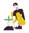 پیش‌نمایش فایل asian-man-planting-plant-in-soil-10746177 از پک فرهنگ ما