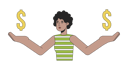 پیش‌نمایش فایل cute-woman-holding-dollar-signs-on-hands-11068163 از پک پس‌انداز