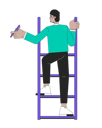 پیش‌نمایش فایل arab-man-climbing-ladder-holding-pen-11086694 از پک افراد فعال در کسب‌وکار مسیر شغلی