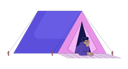پیش‌نمایش فایل black-girl-lying-at-camping-tent-11154064 از پک نوستالژی تجربه