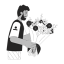 پیش‌نمایش فایل bearded-black-man-holding-bouquet-11230460 از پک کودکان پدر مادر