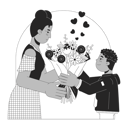 پیش‌نمایش فایل bouquet-flowers-on-mother-day-black-and-white-11228814 از پک روز پدر مادر