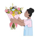 پیش‌نمایش فایل african-american-girl-giving-flowers-11230059 از پک کودکان پدر مادر