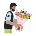 پیش‌نمایش فایل bearded-black-man-holding-bouquet-11230061 از پک کودکان پدر مادر