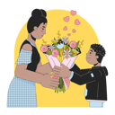 پیش‌نمایش فایل bouquet-flowers-on-mother-day-black-and-white-11228800 از پک روز پدر مادر