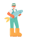 پیش‌نمایش فایل cheerful-senior-man-in-hat-catching-fish-11213349 از پک افراد هیجان‌زده