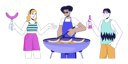 پیش‌نمایش فایل friends-are-cooking-barbeque-11253592 از پک فعالیت‌ها مهمانان مهمانی