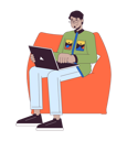 پیش‌نمایش فایل arab-male-with-laptop-sitting-in-beanbag-chair-11371951 از پک کار در دفتر کار خانگی