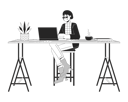 پیش‌نمایش فایل asian-female-working-on-laptop-at-counter-table-11372000 از پک کار در دفتر کار خانگی