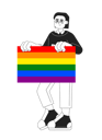 پیش‌نمایش فایل handsome-man-holds-lgbt-rainbow-pride-flag-11428429 از پک تنوع و فراگیری افراد