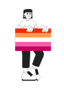 پیش‌نمایش فایل happy-blonde-woman-holds-lesbian-pride-flag-11428433 از پک تنوع و فراگیری افراد