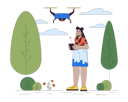 پیش‌نمایش فایل hispanic-woman-flying-drone-in-park-11428617 از پک سبک زندگی مدرن