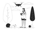 پیش‌نمایش فایل hispanic-woman-flying-drone-in-park-11428654 از پک سبک زندگی مدرن