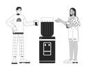 پیش‌نمایش فایل diverse-colleagues-talking-by-water-cooler-s-11506563 از پک شغل کارمندان اداری