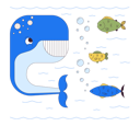 پیش‌نمایش فایل happy-whale-with-fishes-underwater-s-11506510 از پک شغل کارمندان اداری