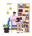 پیش‌نمایش فایل obese-arab-man-reading-book-at-home-11538374 از پک سبک زندگی افراد پلاس‌سایز