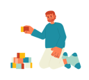 پیش‌نمایش فایل happy-bearded-father-playing-with-constructor-cubes-11634904 از پک کودکان والدین