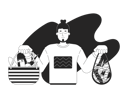 پیش‌نمایش فایل caucasian-man-with-products-in-reusable-bags-11719489 از پک مشکل مصرف‌گرایی افراطی