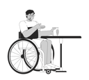 پیش‌نمایش فایل disabled-arab-man-at-cafe-table-11872374 از پک افراد متنوع با معلولیت