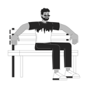 پیش‌نمایش فایل african-american-man-sitting-on-bench-11883435 از پک بزرگسالان چندنژادی شاد
